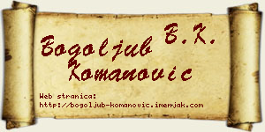 Bogoljub Komanović vizit kartica